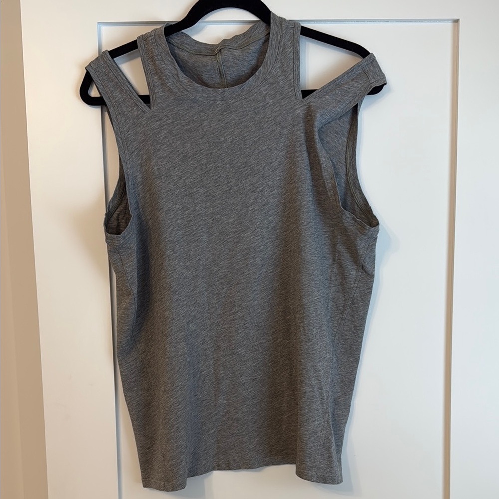 Lululemon Gray Cut Out Relaxed Tank Top